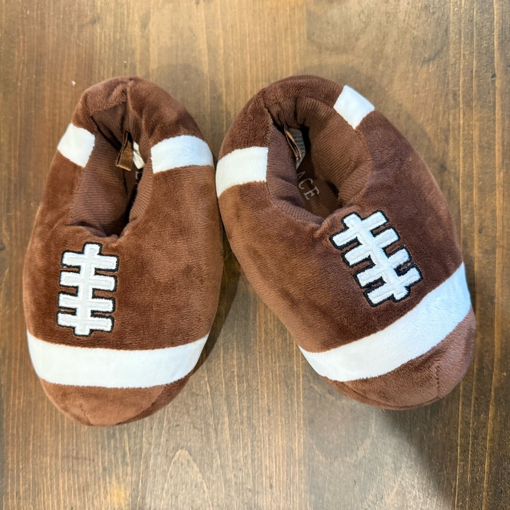 Brown Football Plush Slippers